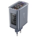 Încărcător AceFast A45 Sparkling PD65W GaN (2× USB-C + USB-A), Gri mica (EU) - imagine 2