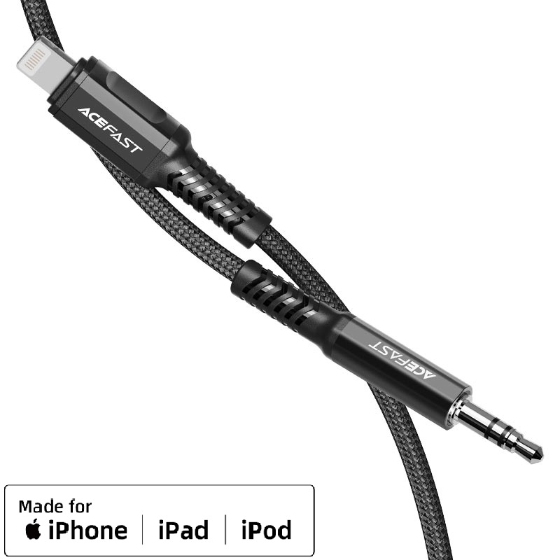 1-26 Cablu AceFast C1-06 Lightning la 3,5 mm din aliaj de aluminiu audio - imagine 1