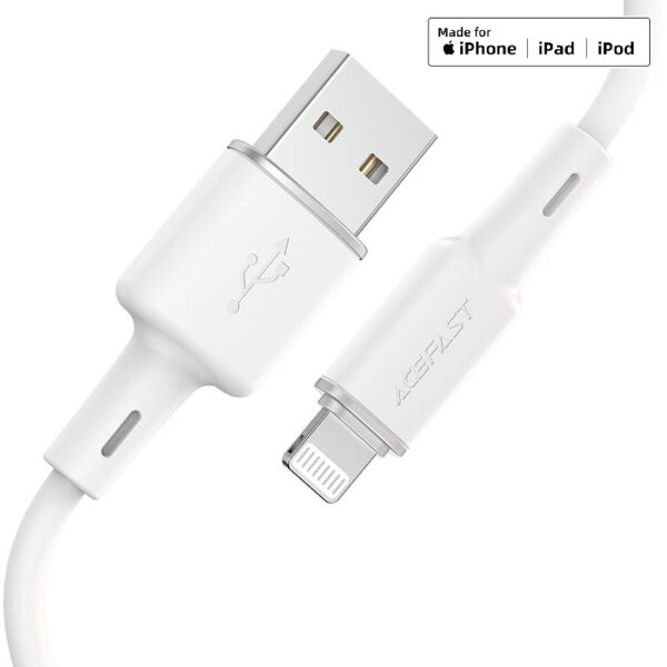 Cablu AceFast C2-02 USB-A la Lightning din aliaj de zinc din silicon pentru încărcare și transfer de date