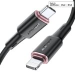 Cablu AceFast C2-01 USB-C la Lightning din aliaj de zinc din silicon pentru încărcare și transfer de date