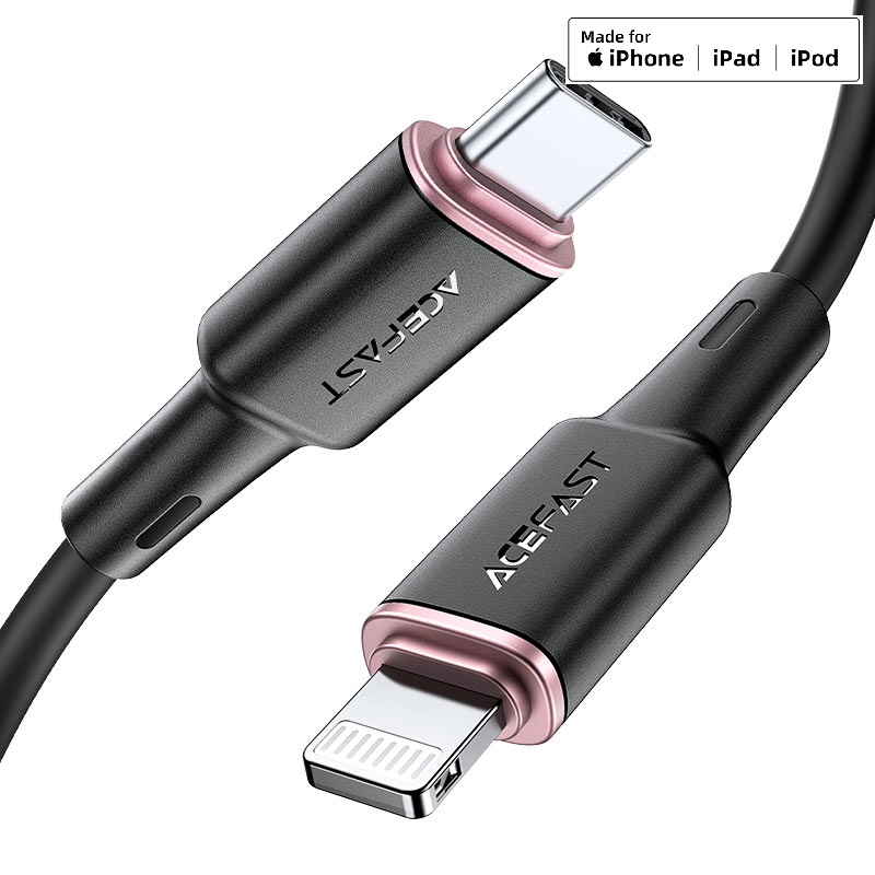 1-35 Cablu AceFast C2-01 USB-C la Lightning din aliaj de zinc din silicon pentru încărcare și transfer de date - imagine 1