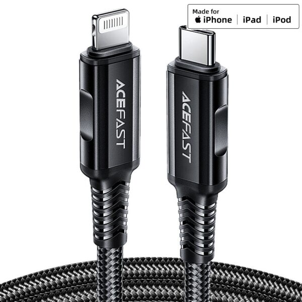 Cablu AceFast C4-01 USB-C la Lightning din aliaj de aluminiu pentru încărcare și transfer de date