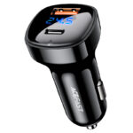 Încărcător auto AceFast B4 afișaj digital 66W (USB-C + USB-A) cu două porturi