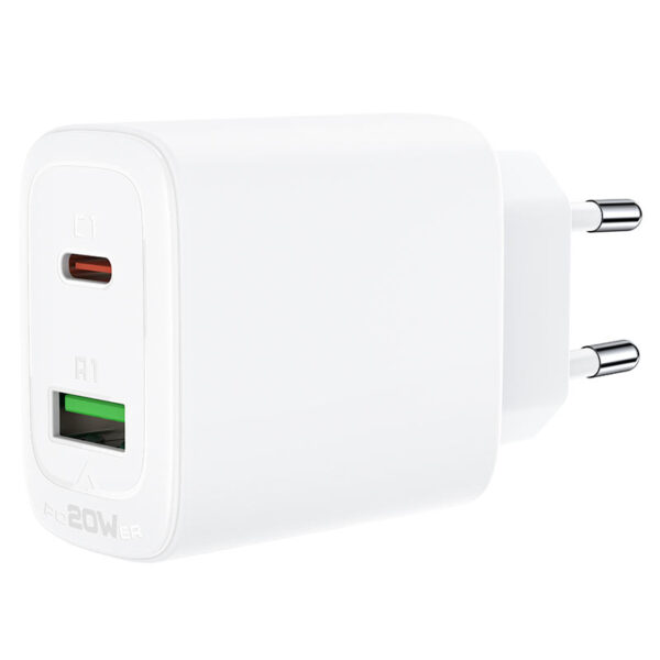 Încărcător AceFast A25 PD20W (USB-C + USB-A) cu două porturi