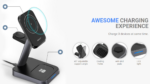 Suport AceFast E3 de birou 3-în-1 încărcare wireless - imagine 2