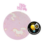 Pătură pentru copii care luminează în întuneric, cu unicorn - imagine 3