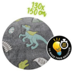 Pătură pentru copii care luminează în întuneric, cu dinozauri - imagine 3