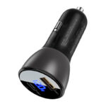Încărcător auto AceFast B6 din metal 63W (USB-A + USB-C) cu afișaj digital Transparent - imagine 3