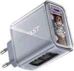 Încărcător AceFast A45 Sparkling PD65W GaN (2× USB-C + USB-A), Gri mica (EU) - imagine 4