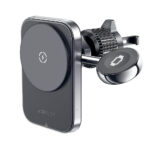 Suport auto AceFast D18 2-în-1 magnetic cu încărcare wireless, Negru - imagine 3