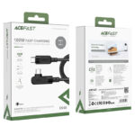 Cablu AceFast C5-03 USB-C la USB-C 100W cu conector la 90° din aliaj de aluminiu pentru încărcare și transfer de date - imagine 7