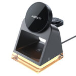 Suport AceFast E17 de birou 3-în-1 cu încărcare wireless Negru - imagine 3