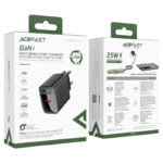 Încărcător AceFast A104 PD25W GaN USB-C cu un port, Negru (EU) - imagine 7