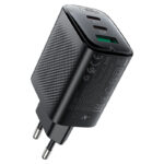 Încărcător AceFast A108 PD67W GaN (2× USB-C + USB-A), Negru (EU)