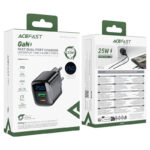 Încărcător AceFast A114 PD25W GaN (USB-A + USB-C) cu afișaj digital (EU) - imagine 2