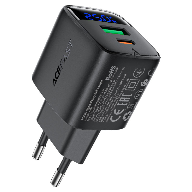 acefast-a114-pd25w-gan-usba-usbc-charger-with-display-eu Încărcător AceFast A114 PD25W GaN (USB-A + USB-C) cu afișaj digital (EU) - imagine 1