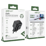 Încărcător mini AceFast A77 PD30W GaN USB-C, Negru (EU) - imagine 4