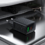 Încărcător AceFast A78 PD20W GaN (USB-A + USB-C), Negru (EU)