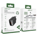 Încărcător AceFast A82 PD20W GaN USB-C cu un port, Negru (EU) - imagine 6