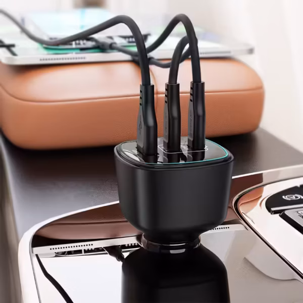 Încărcător auto AceFast B18 200W (2USB-C + USB-A) rapid