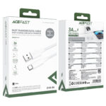 Cablu AceFast C18-04 USB-A la USB-C împletit pentru încărcare și transfer de date - imagine 2