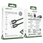 Cablu AceFast C20-04 USB-A la USB-C din aliaj de aluminiu pentru încărcare și transfer de date - imagine 2