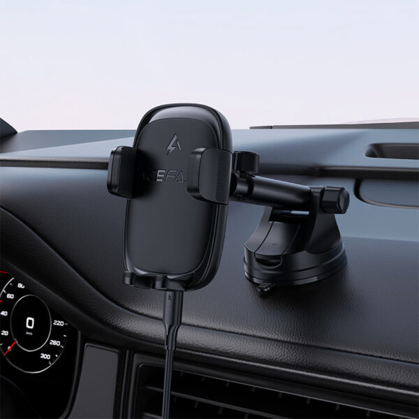 Suport auto AceFast D49 cu fixare prin apăsare cu încărcare wireless pentru bord