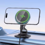 Suport auto AceFast D65 magnetic pliabil cu încărcare wireless