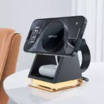 Suport AceFast E17 de birou 3-în-1 cu încărcare wireless Negru - imagine 2
