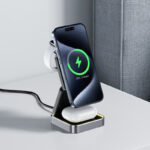 Suport AceFast E20 de birou 3-în-1 cu încărcare wireless