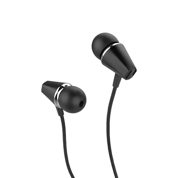 HOCO M34 Honor Music căști cu fir universale cu microfon (Negru)