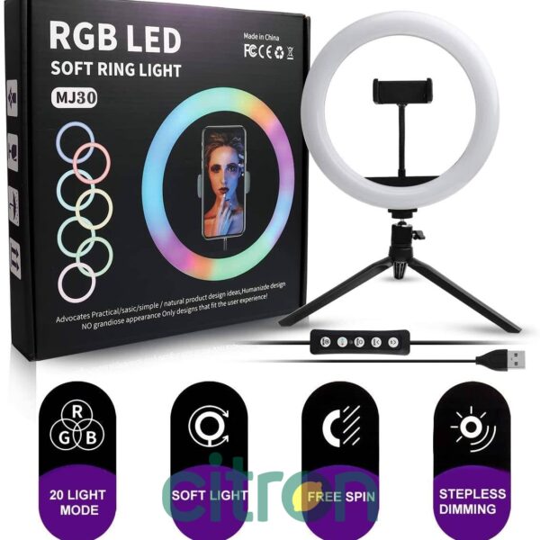 MJ-30 lampă LED RGB pentru iluminare, 30 cm (Negru)
