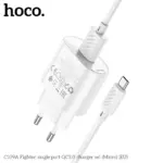 HOCO C109A Fighter QC3.0 încărcător de rețea, 1 port + cablu Micro USB (EU, Alb)
