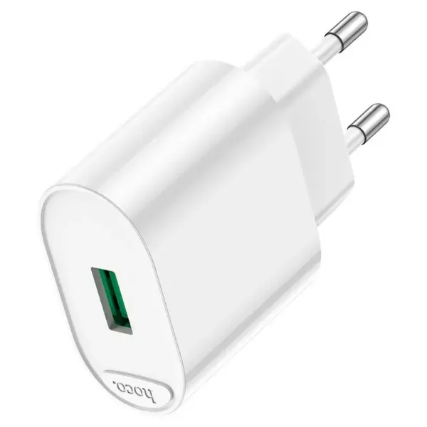 HOCO C109A Fighter QC3.0 încărcător de rețea, 1 port + cablu Micro USB (EU, Alb)