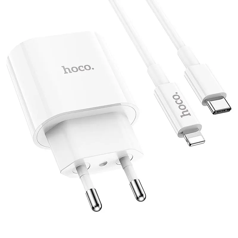 citron-setevoe-zaryadnoe-ustroystvo-hoco-c94a-metro-pd20w-1-port-kabel-type-c-to-lightning-eu-belyy-1 HOCO C94A Metro PD20W încărcător de rețea, 1 port + cablu Type-C to Lightning (EU, Alb) — изображение 1