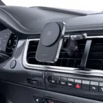 Suport auto AceFast D18 2-în-1 magnetic cu încărcare wireless, Negru
