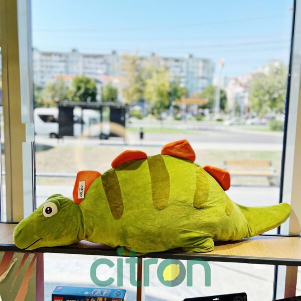 Jucărie de pluș pernă Dinozaur, 110 cm (Verde)