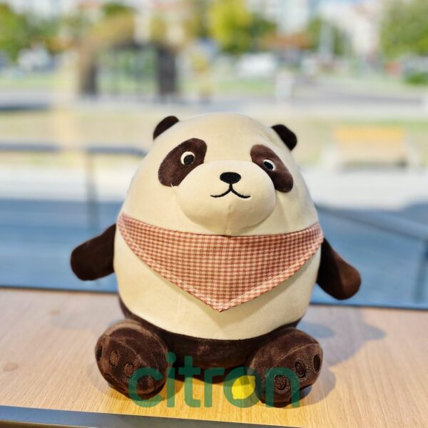 Jucărie de pluș Panda rotund, 27 cm (Negru/Alb)