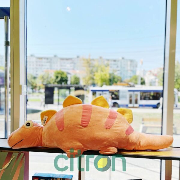 Jucărie de pluș pernă Dinozaur, 110 cm (Roz)